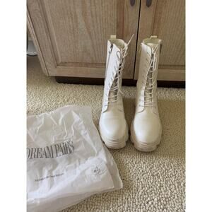 DREAMPARIS Combat White Side Zip Boot